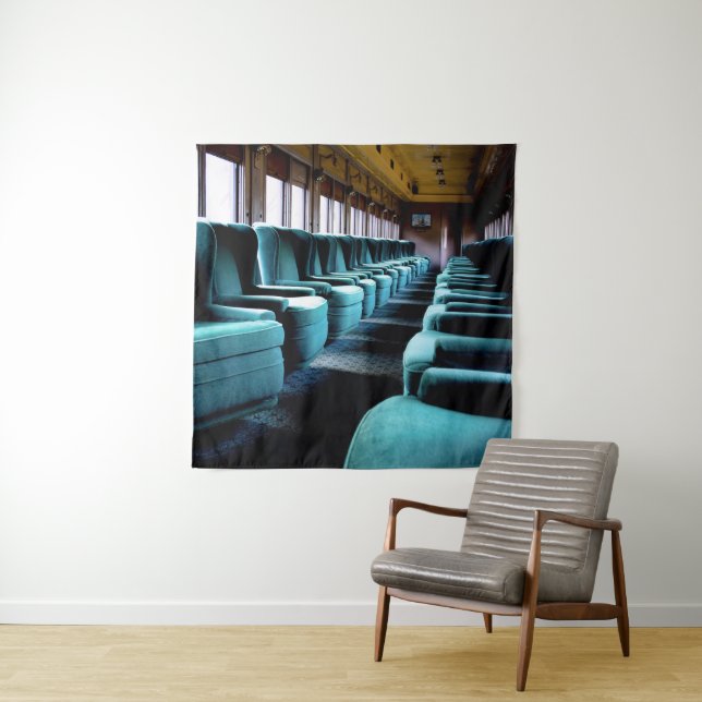 Turquoise Blue Chairs Tapestry (In Situ)