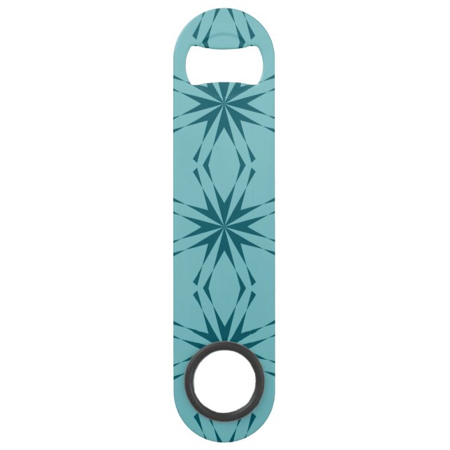 Turquoise blue, cool, trendy flower abstraction (Front)