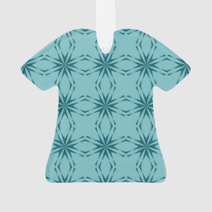 Turquoise blue, cool, trendy flower abstraction ornament