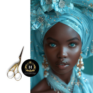 Turquoise Blue Crystal Headdress Decoupage Tissue Paper