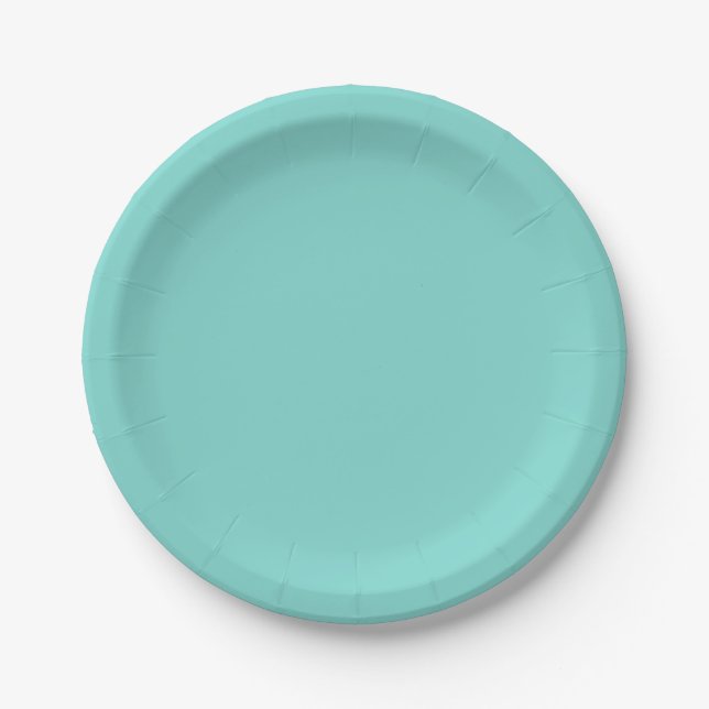 Turquoise Blue Custom Customisable Paper Plate (Front)