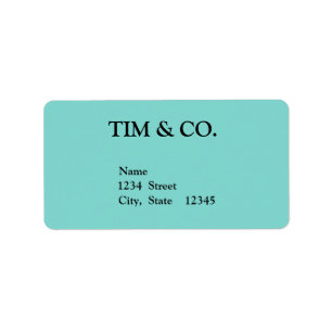 TURQUOISE BLUE CUSTOM CUSTOMIZABLE LABEL