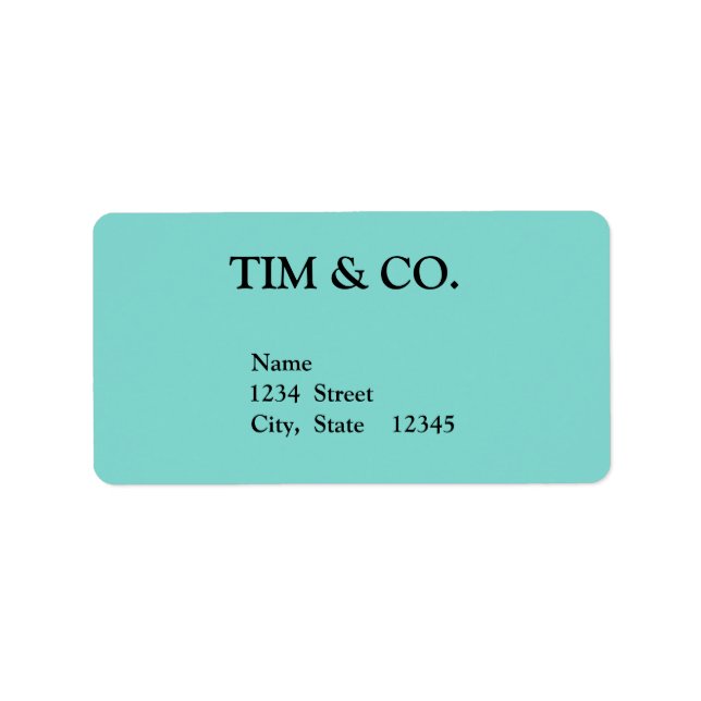 TURQUOISE BLUE CUSTOM CUSTOMIZABLE LABEL (Front)