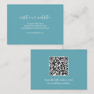 Turquoise Blue Customised Wedding Insert Cards