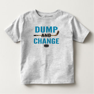 Turquoise Blue Dump and Change Hockey Toddler T-Shirt