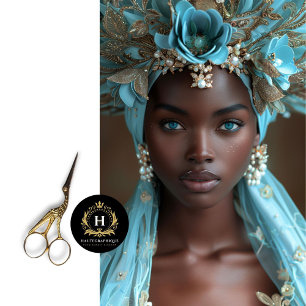 Turquoise Blue Floral Headdress Decoupage Tissue Paper