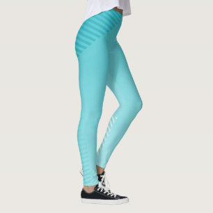 Turquoise blue gradient ombre Leggings