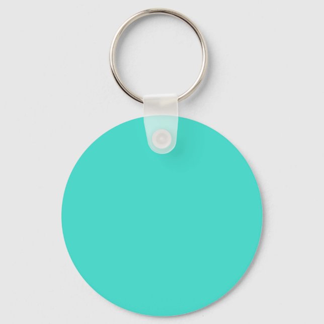 Turquoise Blue Green 40E0D0 - Option to Add Name Key Ring (Front)