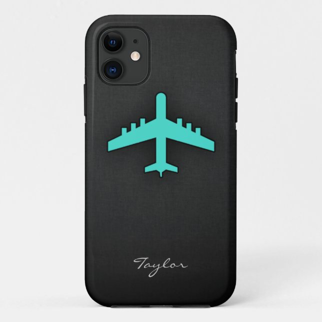Turquoise; Blue Green Aeroplane Case-Mate iPhone Case (Back)