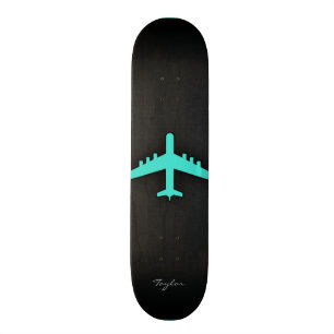 Turquoise; Blue Green Aeroplane Skateboard