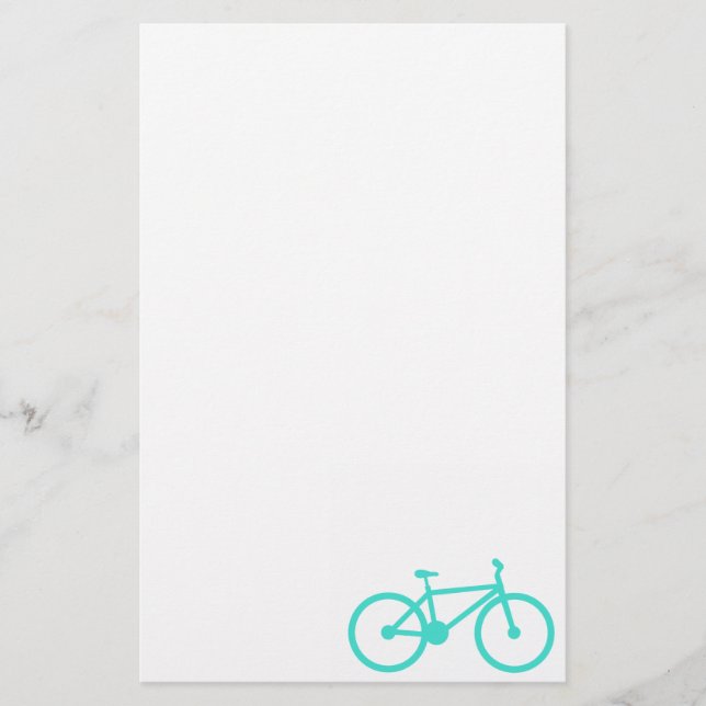 Turquoise; Blue Green Bicycle Stationery (Front)