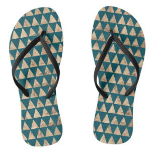 Turquoise blue green gold triangles  thongs