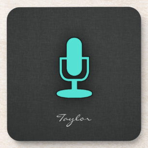 Turquoise, Blue-Green Microphone Coaster