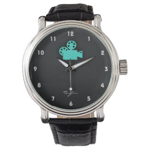 Turquoise; Blue Green Movie Camera Watch