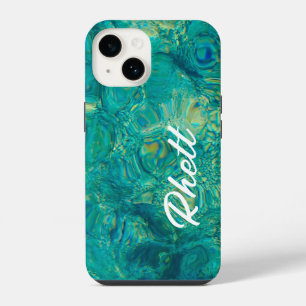 Turquoise blue green ocean water abstract iPhone 14 case