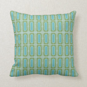 Turquoise Blue Green Pattern Cushion