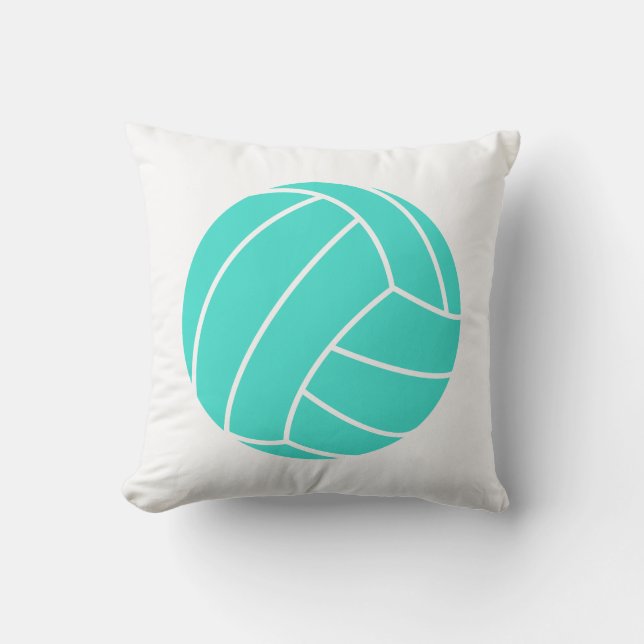 Turquoise; Blue Green Volleyball Cushion (Front)