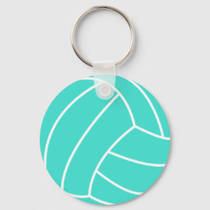 Turquoise; Blue Green Volleyball Key Ring