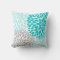 Turquoise blue Grey Dahlia mod decor sofa pillow