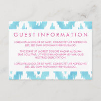 Turquoise Blue Ikat Guest Information
