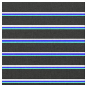 Turquoise, Blue, Lavender, and Black Coloured Fabric