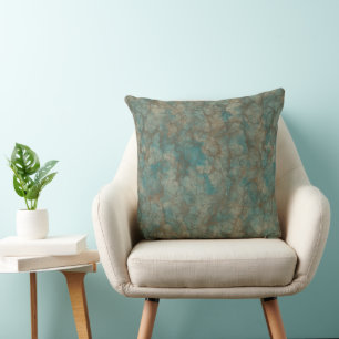 Turquoise Blue Leather Cushion