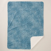 Turquoise Blue Leopard Print Glitter         Sherpa Blanket (Front)
