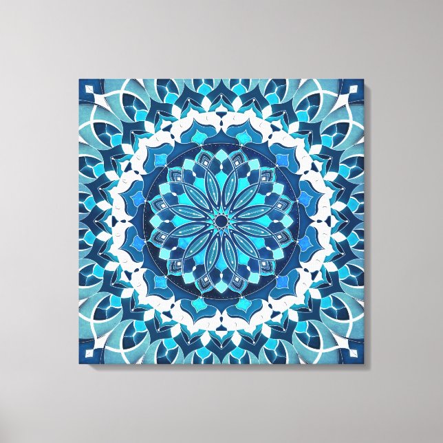 Turquoise Blue Mandala  Canvas Print (Front)