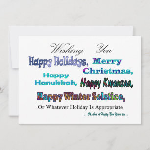 Turquoise Blue Multi Holiday Greeting