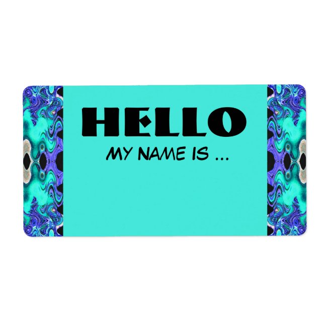 Turquoise Blue name badge (Front)