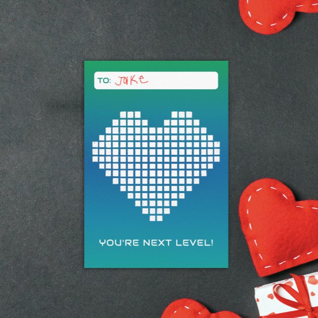 Turquoise Blue Next Level Gamer Valentine Invitation (Creator Uploaded)