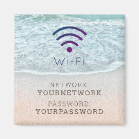 Turquoise Blue Ocean Beach Wi-Fi Sign