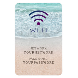 Turquoise Blue Ocean Beach Wi-Fi Sign Magnet
