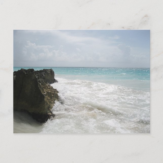 Turquoise Blue Ocean with Foamy Waves Seascape Postcard (Front)