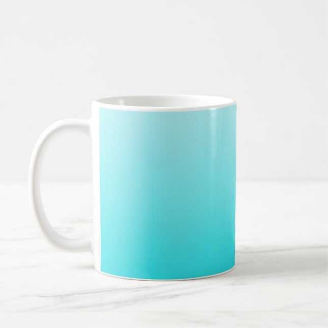 Turquoise blue ombre coffee mug. coffee mug (Left)