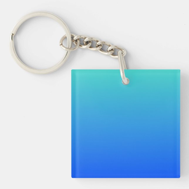 Turquoise Blue Ombre Key Ring (Front)