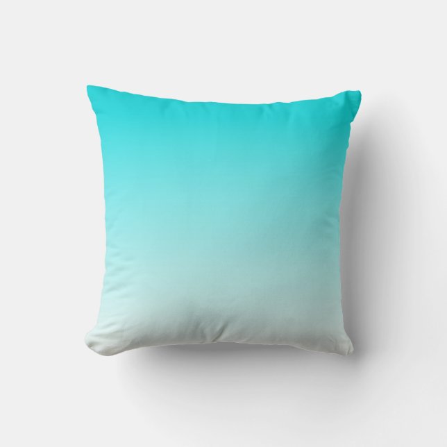 Turquoise blue ombre pillow. cushion (Front)