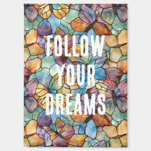Turquoise Blue Orange Purple Butterflies Magnet