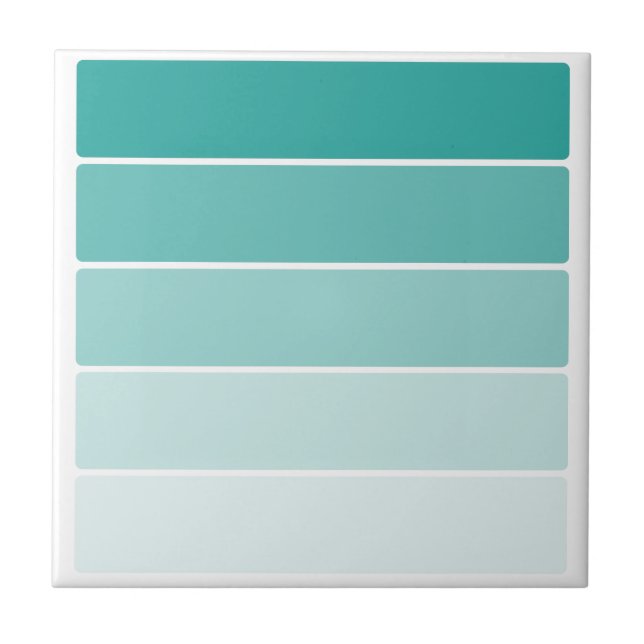 Turquoise Blue Paint Chip Ceramic Tile (Front)