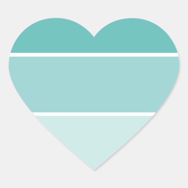 Turquoise Blue Paint Chip Heart Sticker (Front)
