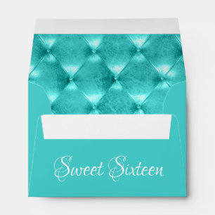 Turquoise Blue Paris Sweet Sixteen Birthday Party Envelope