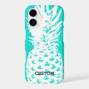 Turquoise blue pineapple image iPhone 12 pro Case