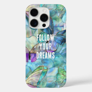 Turquoise Blue Purple Butterflies iPhone 16 Pro Case