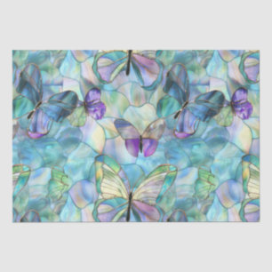 Turquoise Blue Purple Butterflies Tissue Paper