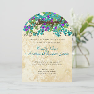 Turquoise Blue Purple Enchanted Forest Invitations