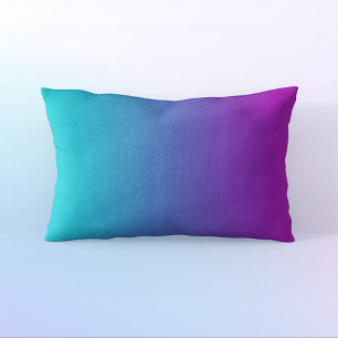 Turquoise Blue Purple Gradient Lumbar Cushion