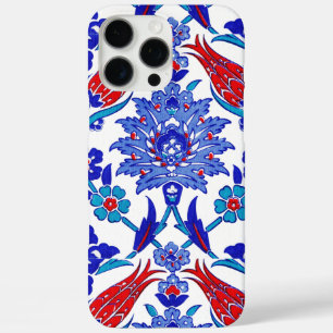 Turquoise Blue Red Ancient Turkish Floral Tile iPhone 16 Pro Max Case