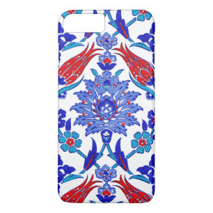 Turquoise Blue Red Ancient Turkish Floral Tile iPhone 8 Plus/7 Plus Case