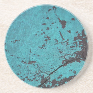Turquoise Blue Rusted Coaster