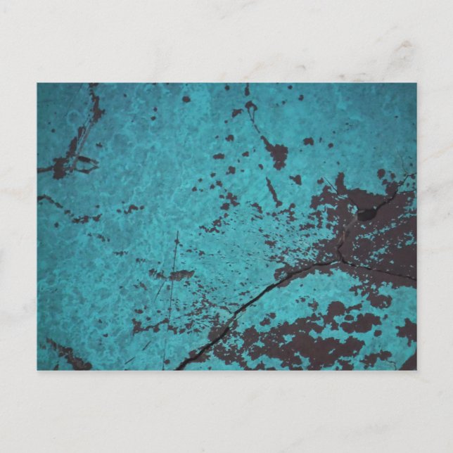 Turquoise Blue Rusted Postcard (Front)